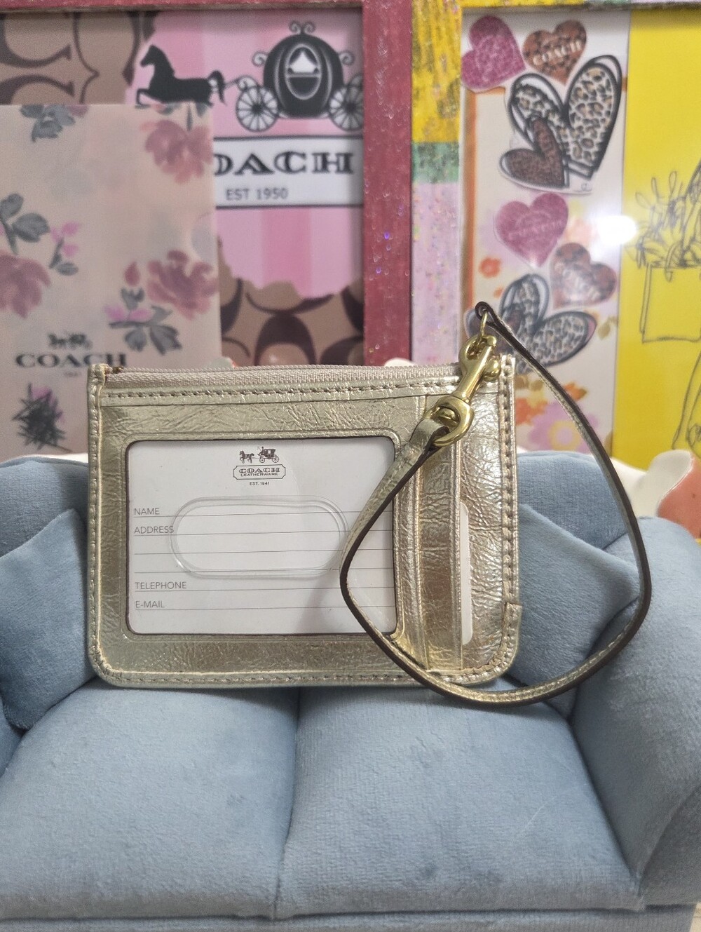 Coach Poppy Signature Mini Skinny ID Case Wristlet, NWT - Picture 4 of 10